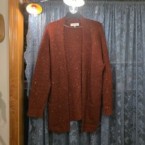 John + Jenn Brick Red Cardigan Sweater